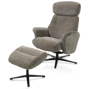 Fauteuil inclinable + pouf LAZARO Henders & Hazel  brun