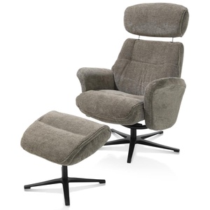 Fauteuil inclinable + pouf LAZARO Henders & Hazel  brun