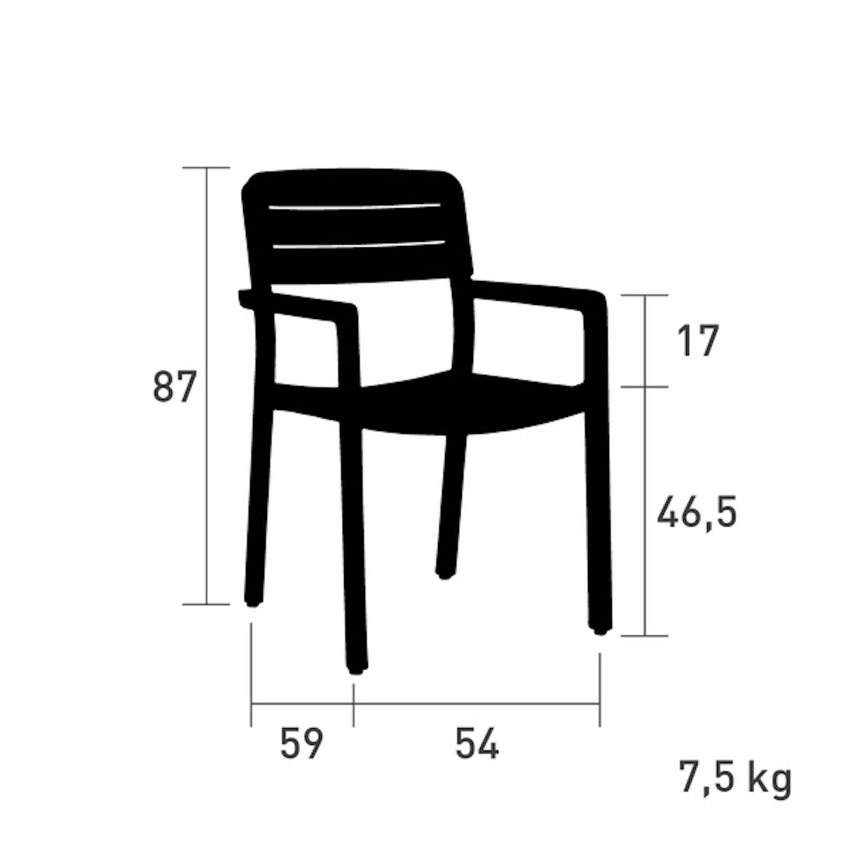 Fauteuil LODGE Vlaemynck alu-teck sequoia