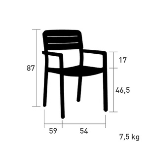 Fauteuil LODGE Vlaemynck alu-teck sequoia