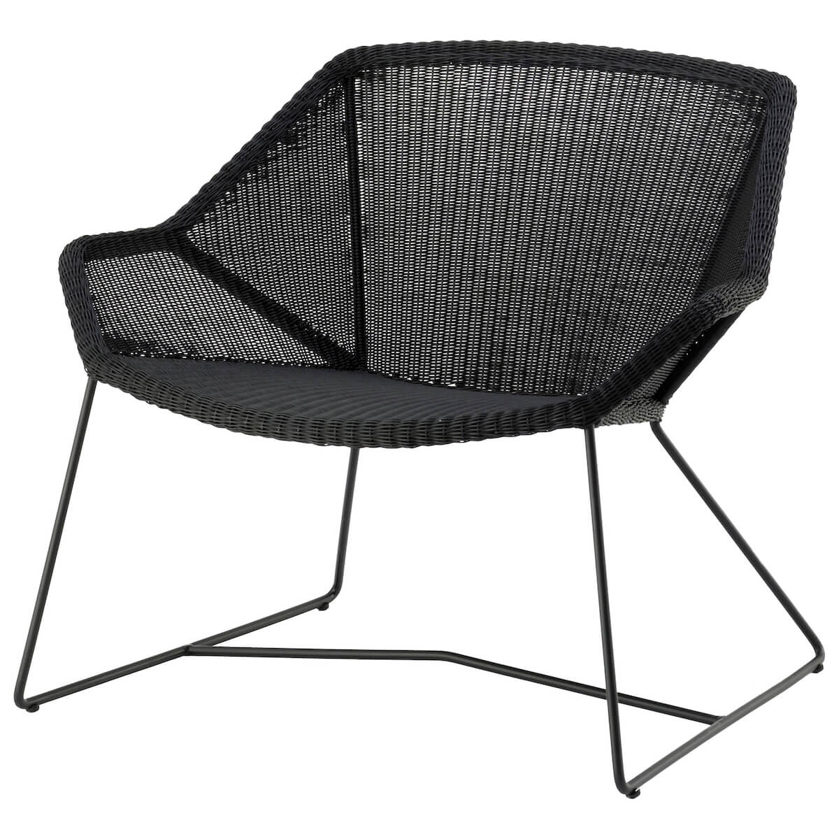 Fauteuil lounge BREEZE Cane-line noir sans coussin