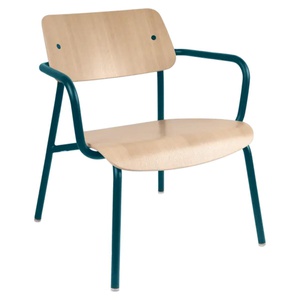 Fauteuil lounge chêne STUDIE Fermob Indoor bleu acapulco