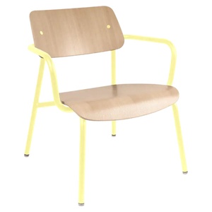 Fauteuil lounge chêne STUDIE Fermob Indoor citron givré