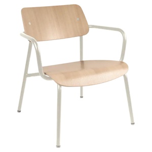 Fauteuil lounge chêne STUDIE Fermob Indoor gris argile