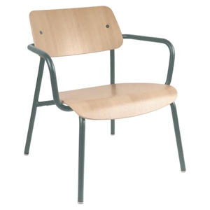 Fauteuil lounge chêne STUDIE Fermob Indoor gris orage