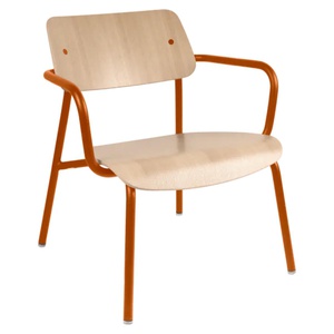 Fauteuil lounge chêne STUDIE Fermob Indoor orange confite