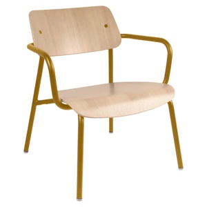 Fauteuil lounge chêne STUDIE Fermob Indoor pain d'épices