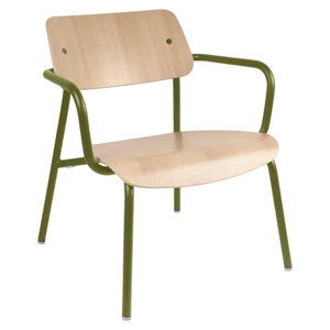 Fauteuil lounge chêne STUDIE Fermob Indoor pesto