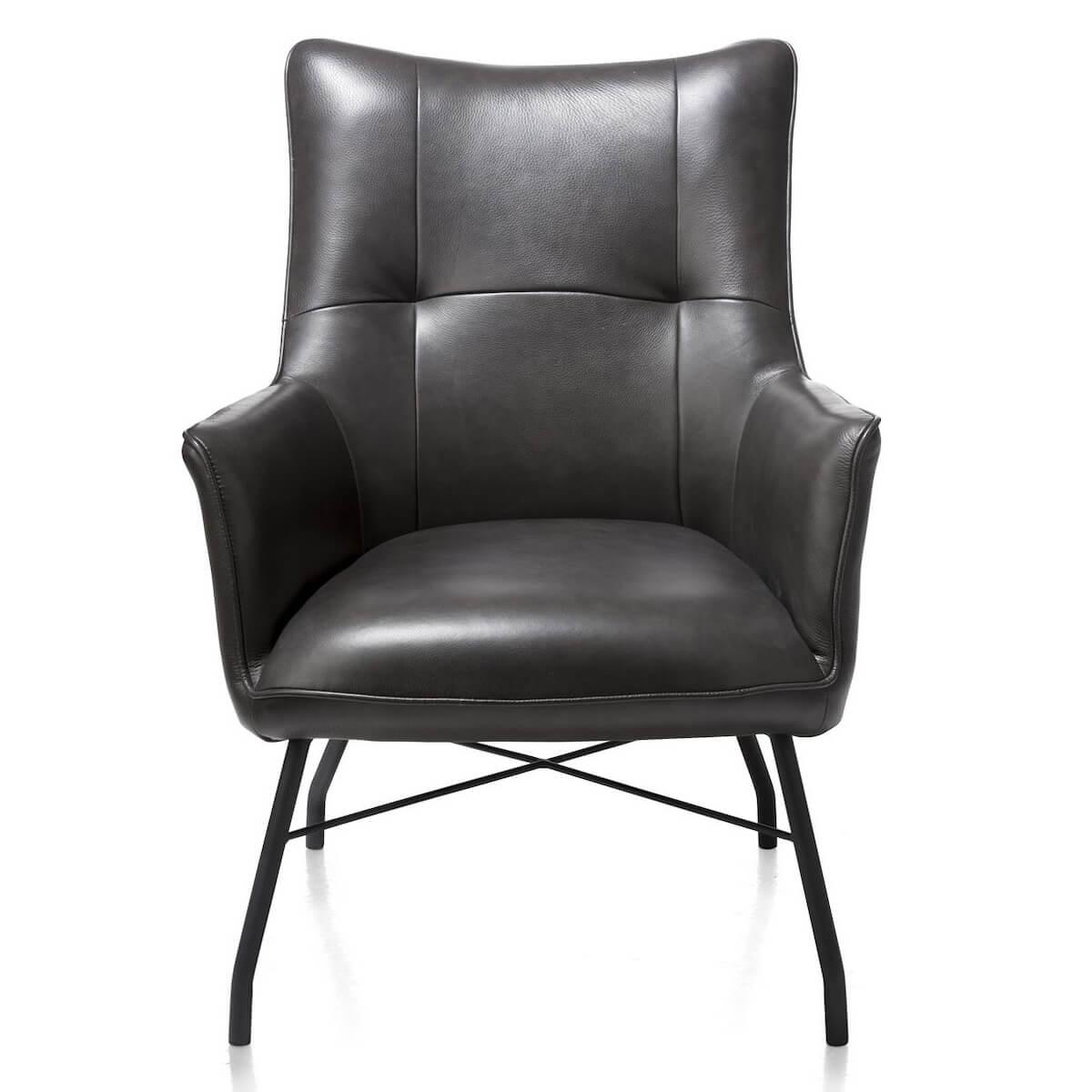 Fauteuil lounge CHIARA Henders & Hazel Cuir Laredo noir