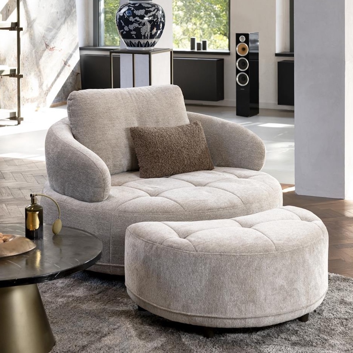 Fauteuil pivotant BORGIA Henders & Hazel Gp.03 ENZO Champagne