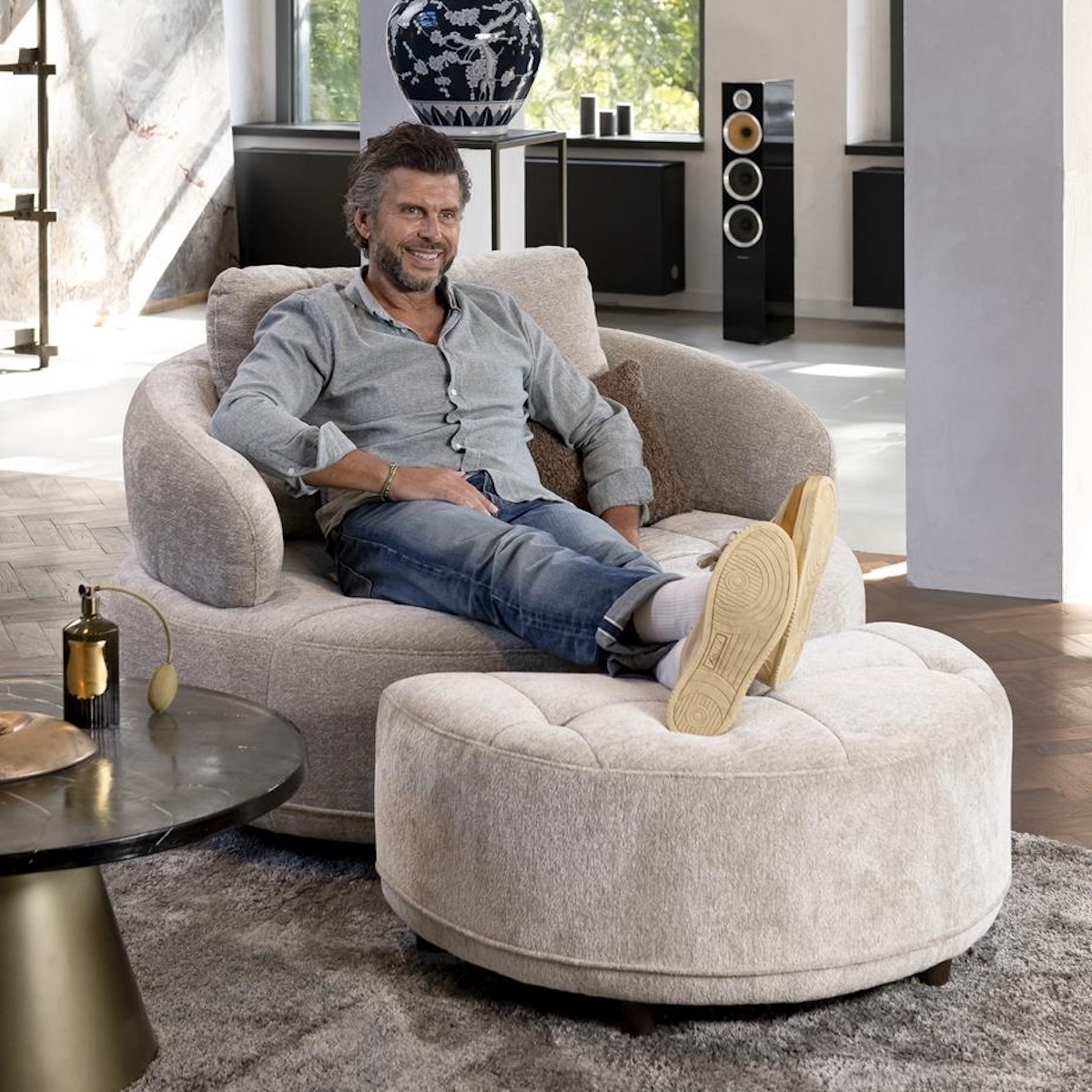 Fauteuil pivotant BORGIA Henders & Hazel Gp.03 ENZO Champagne