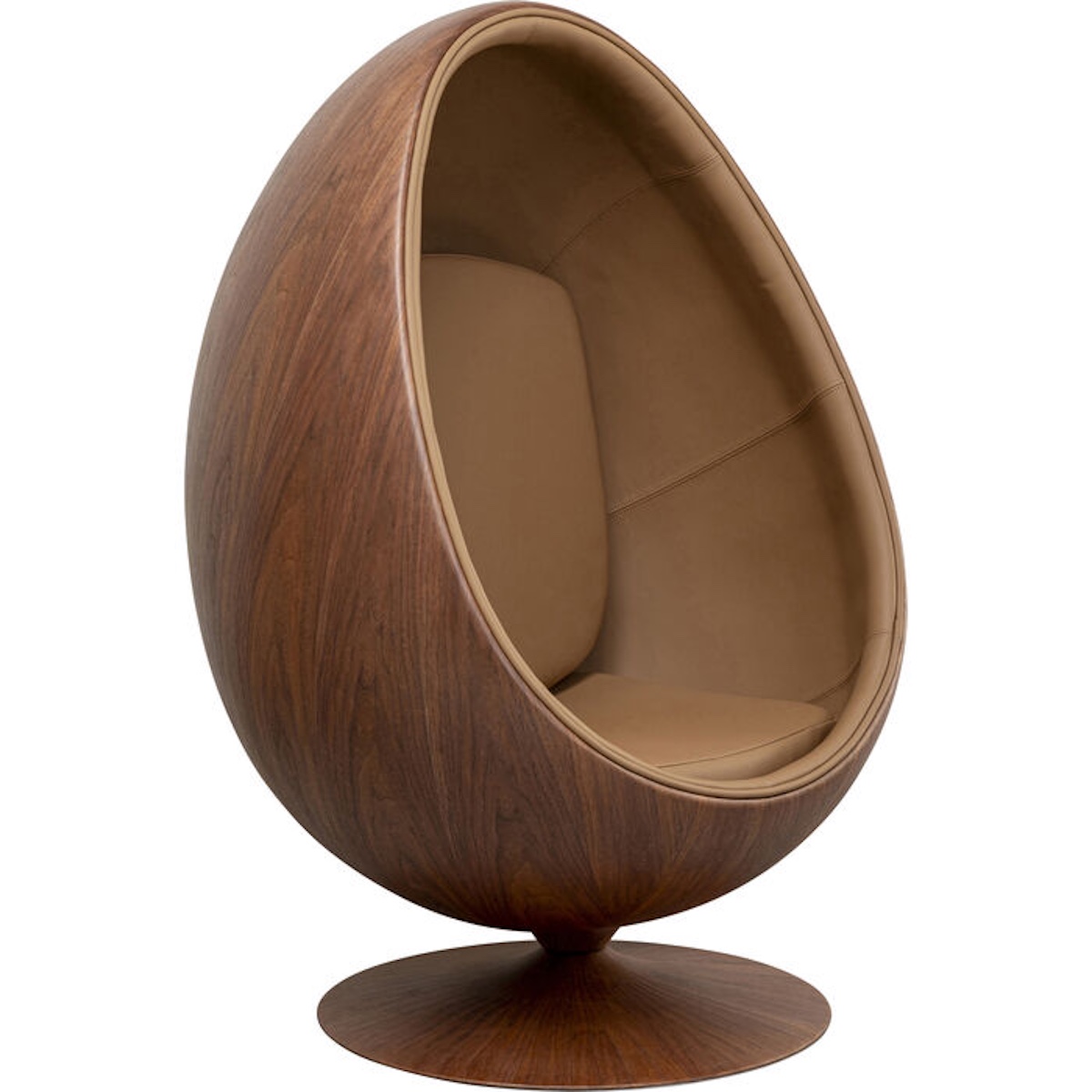 Fauteuil pivotant EYE BALL Kare Design noyer