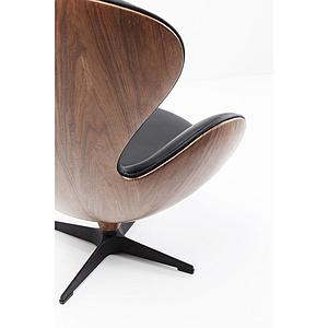 Fauteuil pivotant LOUNGE Kare Design noir-noyer