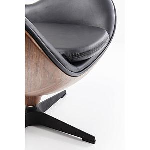 Fauteuil pivotant LOUNGE Kare Design noir-noyer