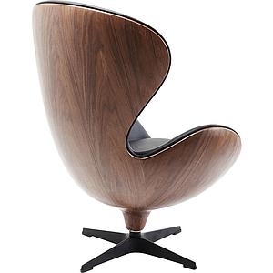 Fauteuil pivotant LOUNGE Kare Design noir-noyer