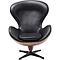 Fauteuil pivotant LOUNGE Kare Design noir-noyer