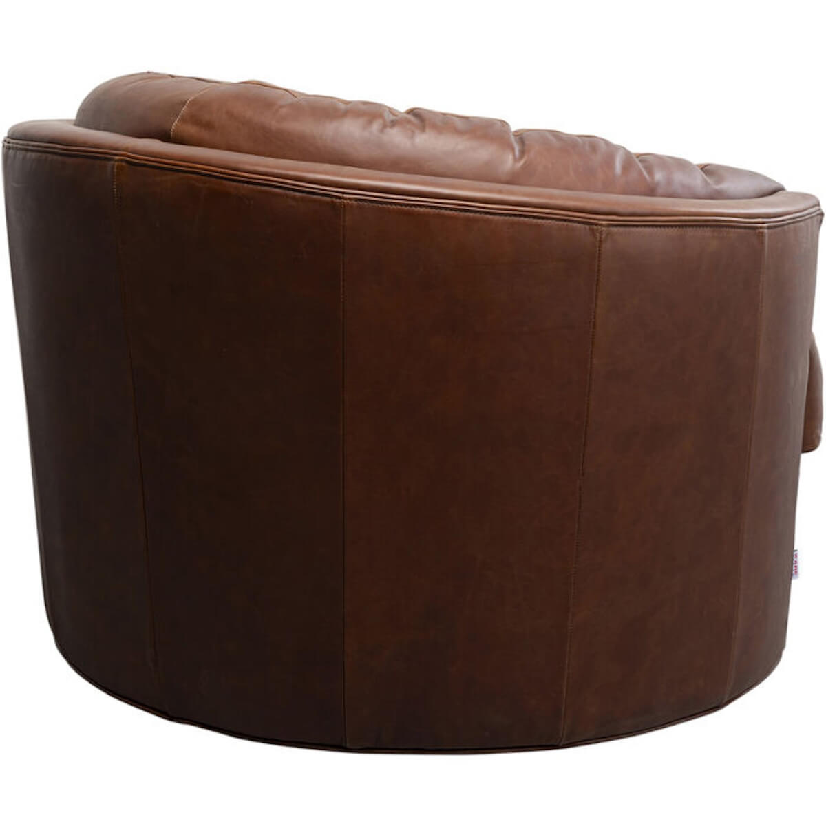 Fauteuil pivotant MUSIC HALL Kare Design cuir marron 