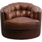 Fauteuil pivotant MUSIC HALL Kare Design cuir marron 