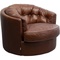 Fauteuil pivotant MUSIC HALL Kare Design cuir marron 