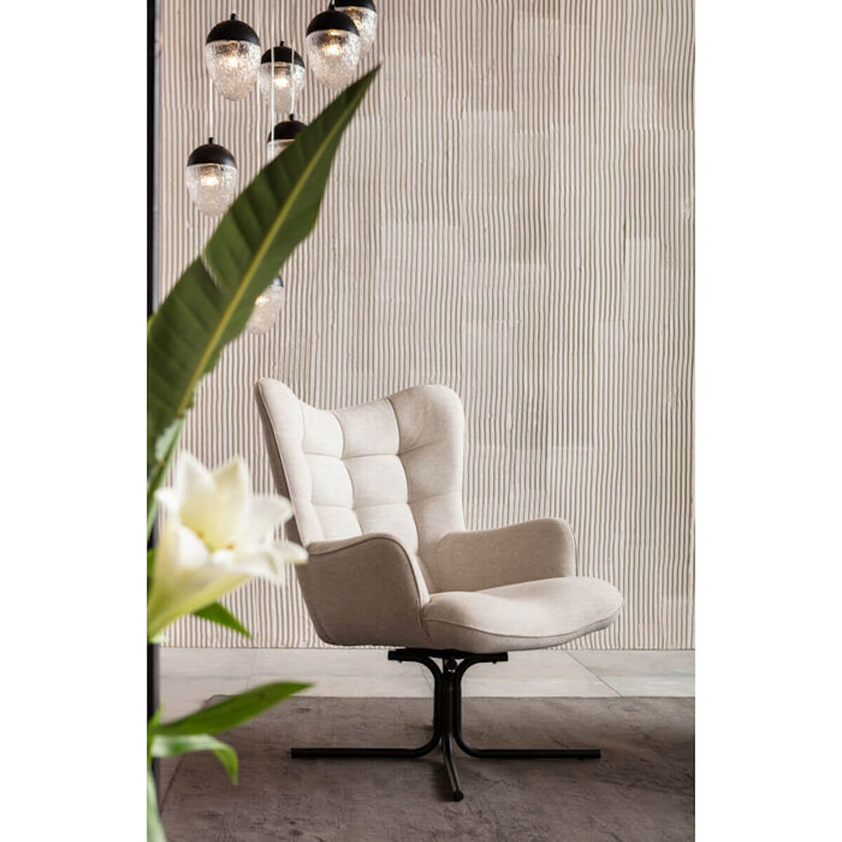 Fauteuil pivotant OSCAR Kare Design crème