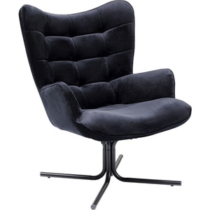 Fauteuil pivotant OSCAR Kare Design velours noir