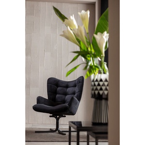 Fauteuil pivotant OSCAR Kare Design velours noir