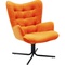 Fauteuil pivotant OSCAR Kare Design velours orange