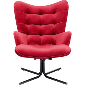 Fauteuil pivotant OSCAR Kare Design velours rouge