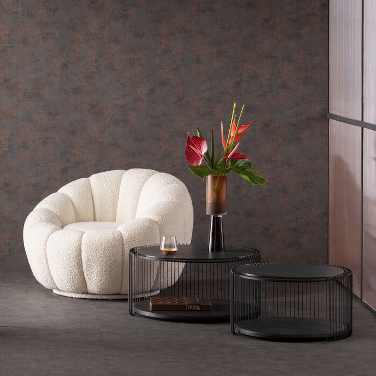 Fauteuil pivotant PEPPO BLOOM Kare Design blanc