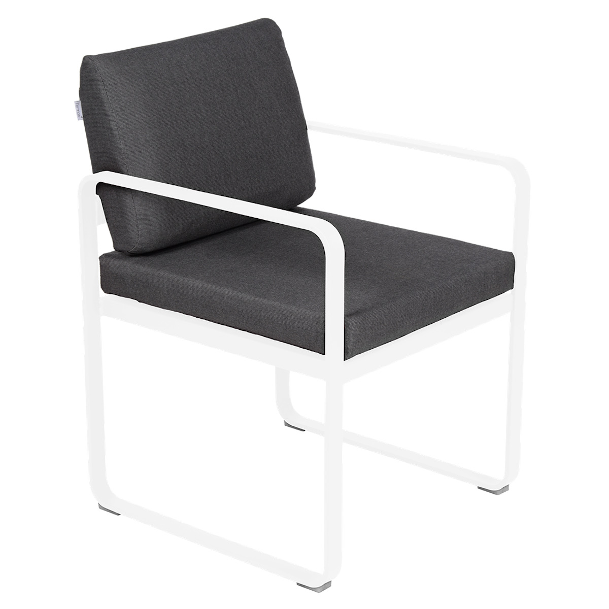Fauteuil repas BELLEVIE Fermob blanc coton-gris graphite
