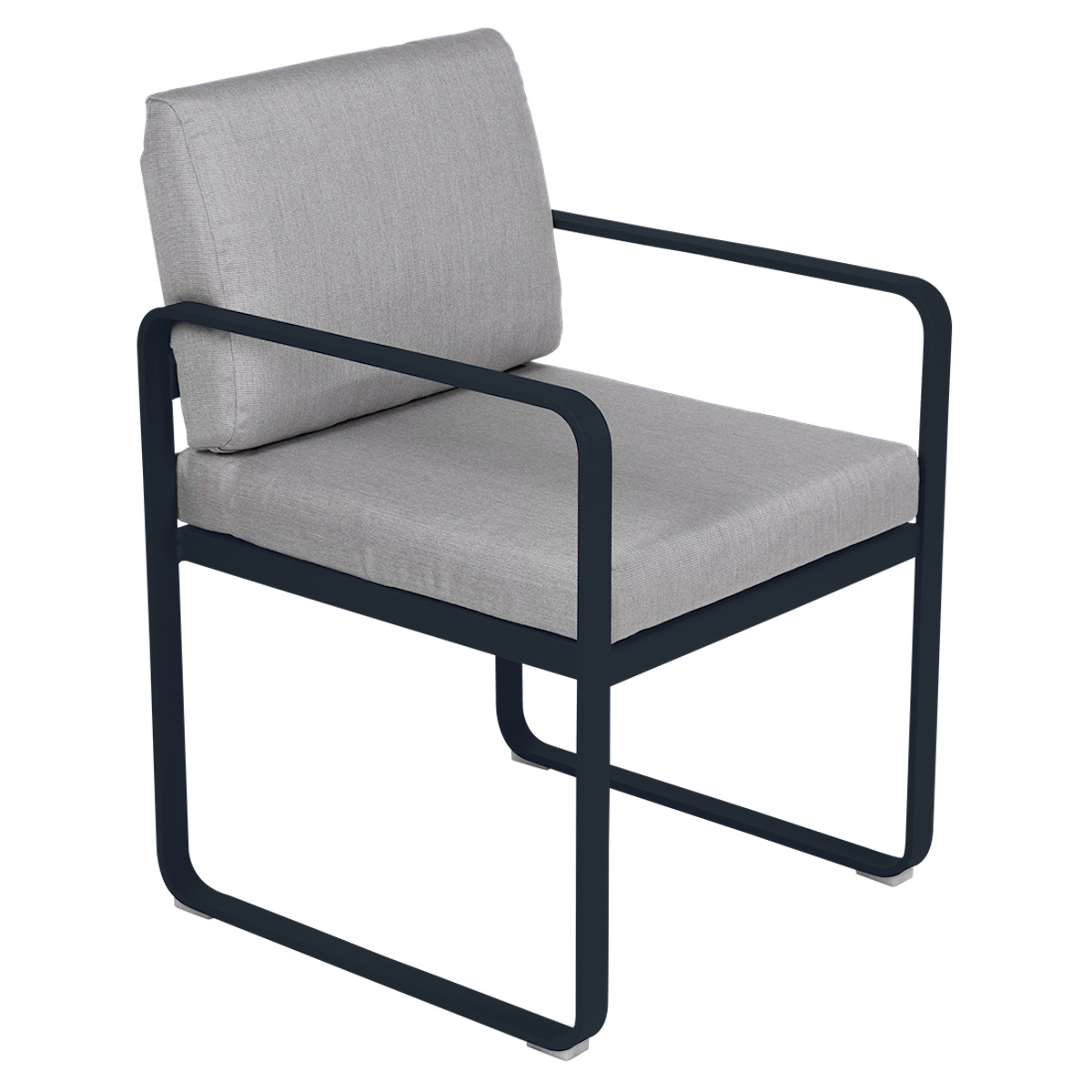 Fauteuil repas BELLEVIE Fermob bleu abysse-gris flanelle