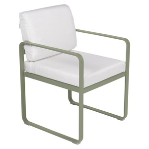 Fauteuil repas BELLEVIE Fermob cactus-blanc grisé