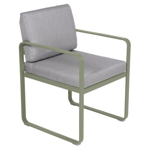 Fauteuil repas BELLEVIE Fermob cactus-gris flanelle