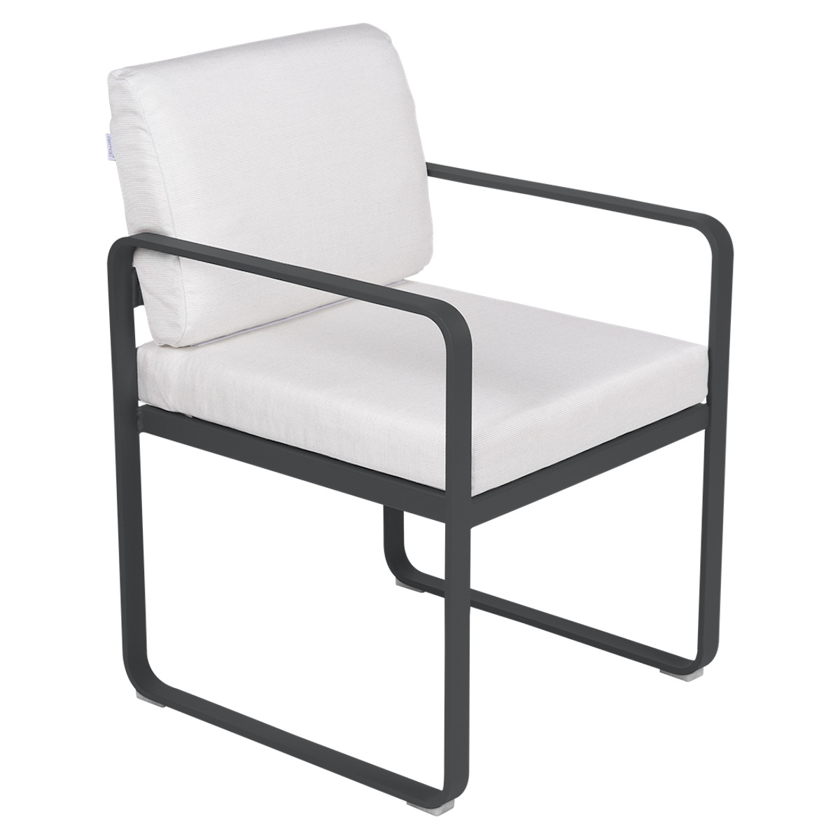 Fauteuil repas BELLEVIE Fermob carbone-blanc grisé
