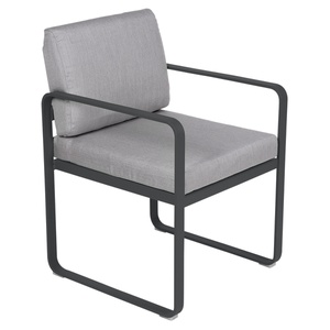 Fauteuil repas BELLEVIE Fermob carbone-gris flanelle