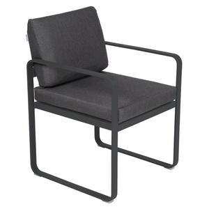 Fauteuil repas BELLEVIE Fermob carbone-gris graphite