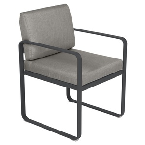 Fauteuil repas BELLEVIE Fermob carbone-taupe grisé