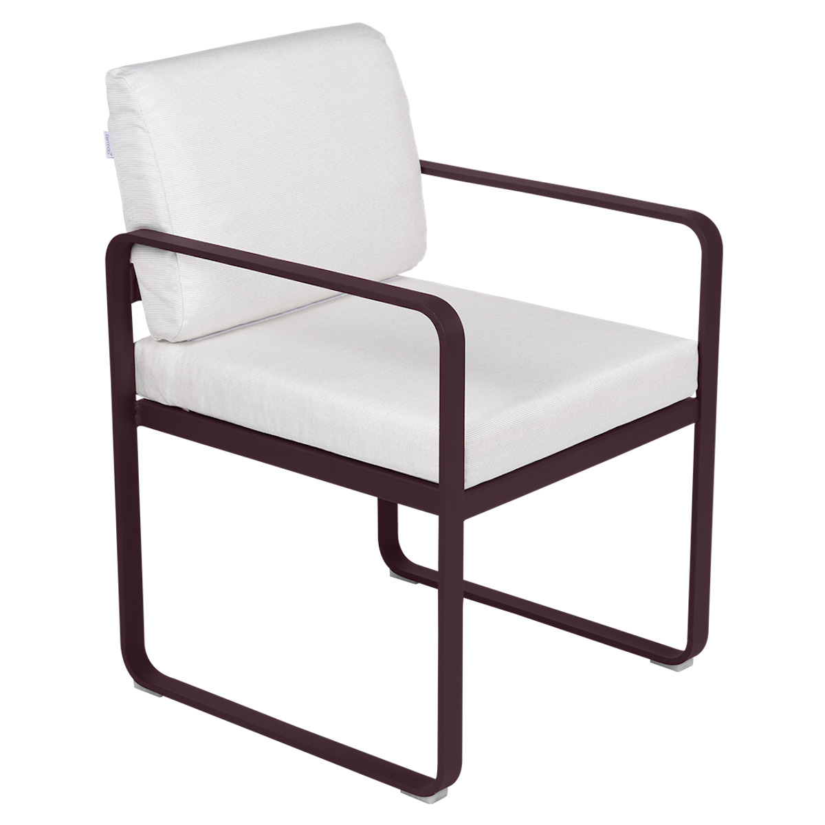 Fauteuil repas BELLEVIE Fermob cerise noire-blanc grisé