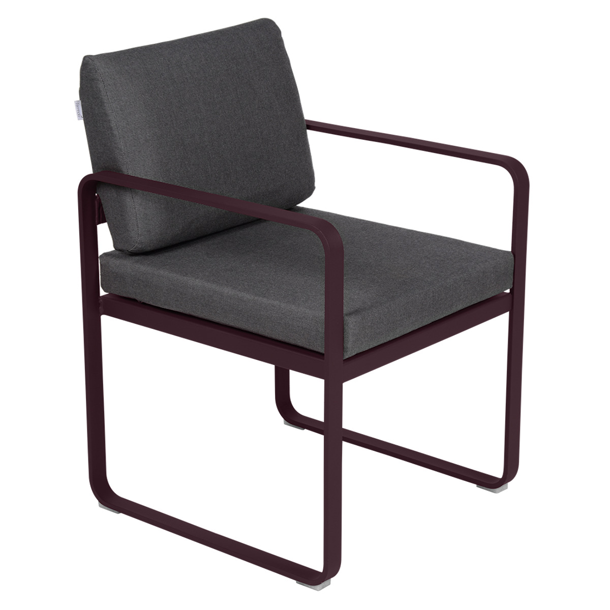 Fauteuil repas BELLEVIE Fermob cerise noire-gris graphite