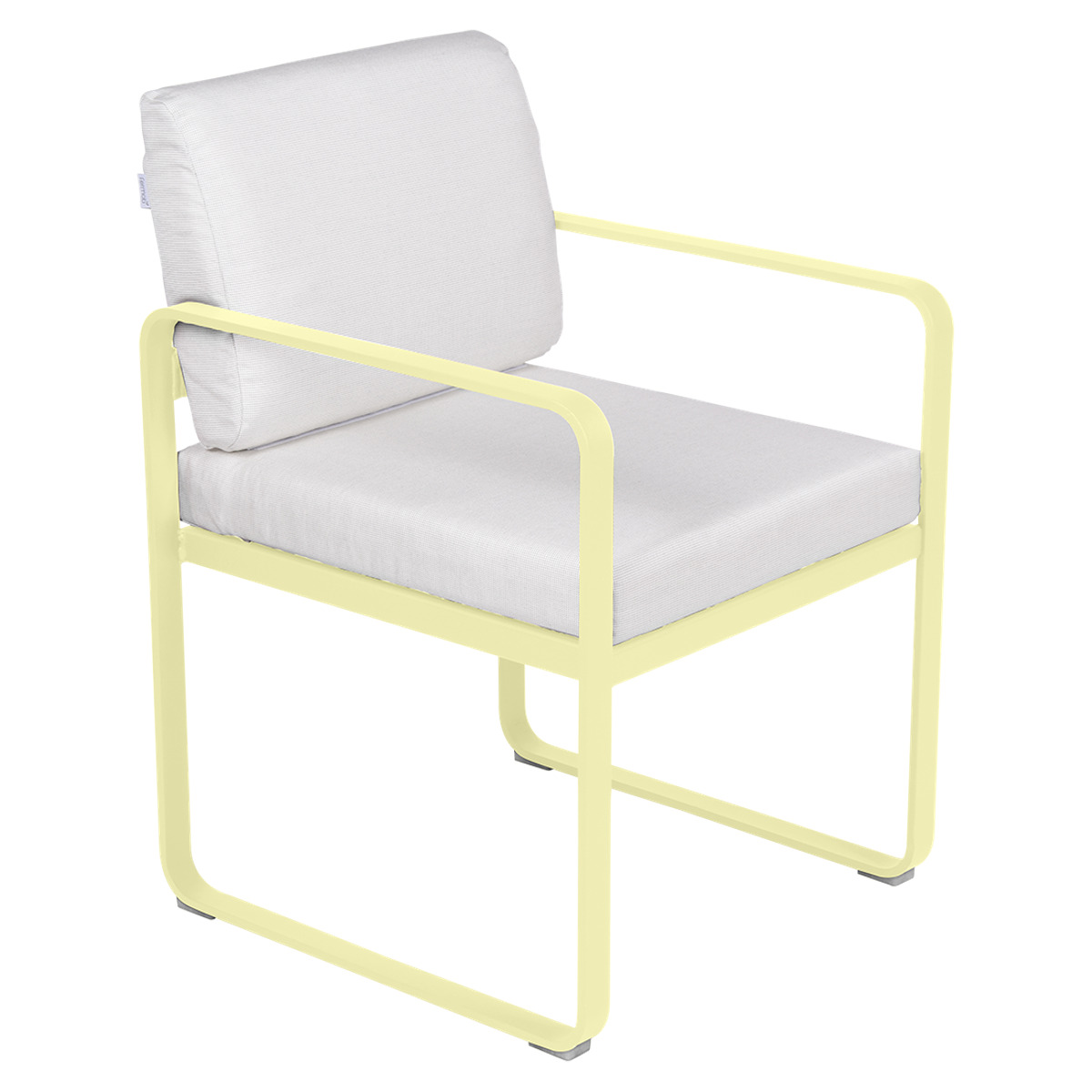 Fauteuil repas BELLEVIE Fermob citron givré-blanc grisé