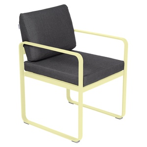 Fauteuil repas BELLEVIE Fermob citron givré-gris graphite