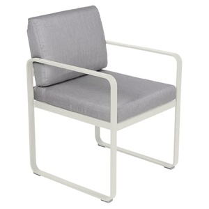 Fauteuil repas BELLEVIE Fermob gris argile-gris flanelle