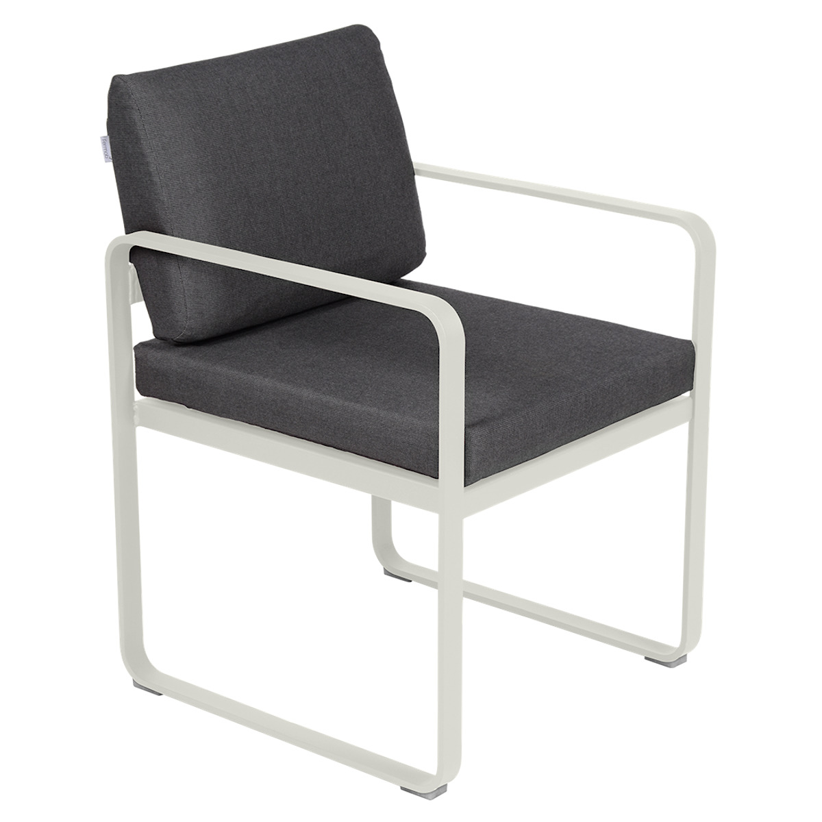 Fauteuil repas BELLEVIE Fermob gris argile-gris graphite