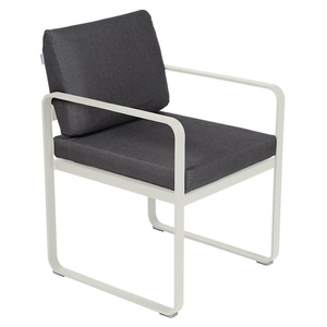 Fauteuil repas BELLEVIE Fermob gris argile-gris graphite
