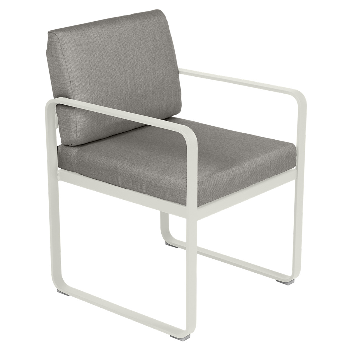 Fauteuil repas BELLEVIE Fermob gris argile-taupe grisé