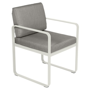 Fauteuil repas BELLEVIE Fermob gris argile-taupe grisé