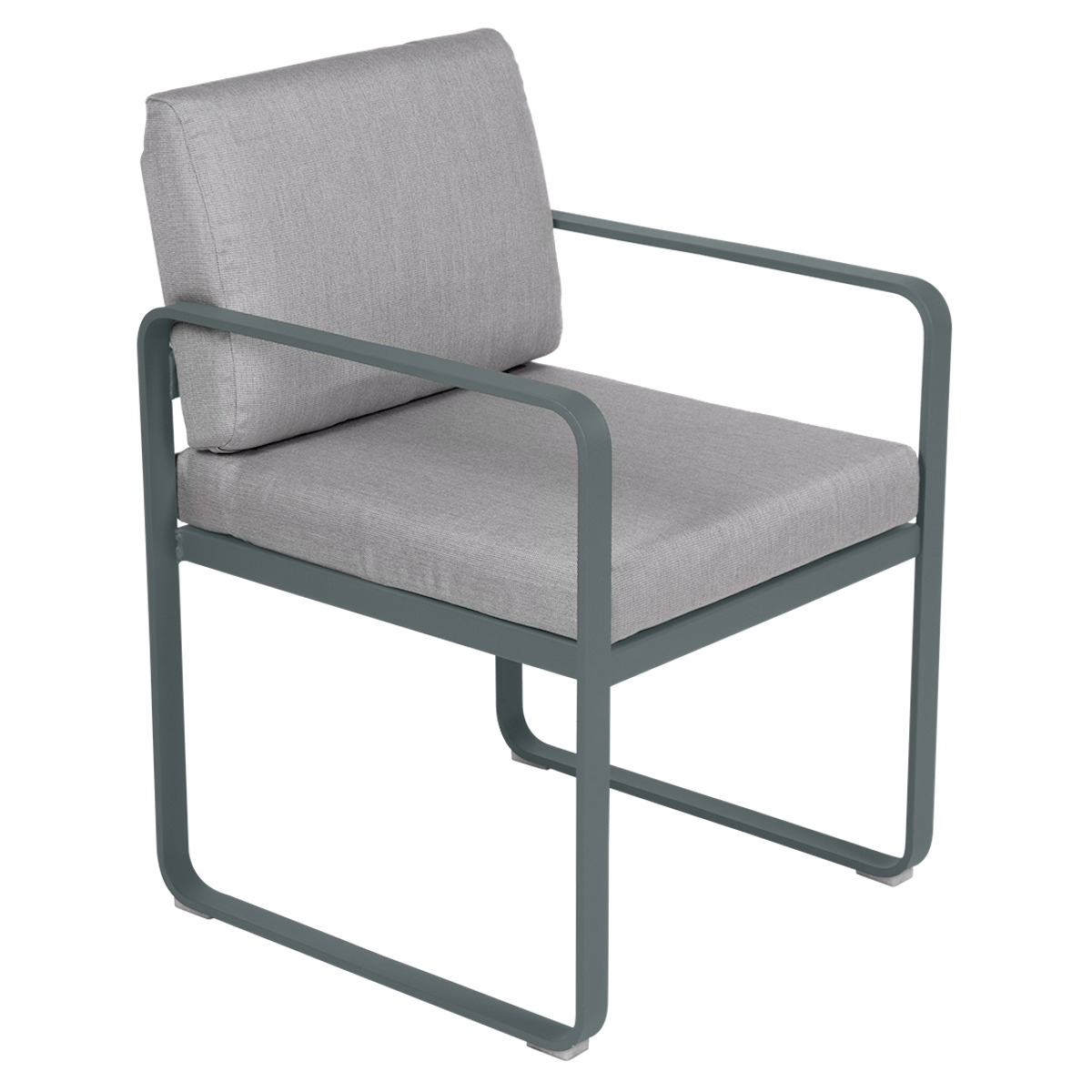 Fauteuil repas BELLEVIE Fermob gris orage-gris flanelle