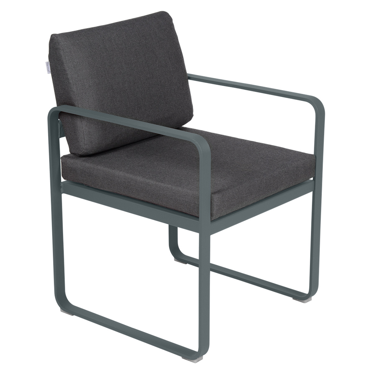 Fauteuil repas BELLEVIE Fermob gris orage-gris graphite
