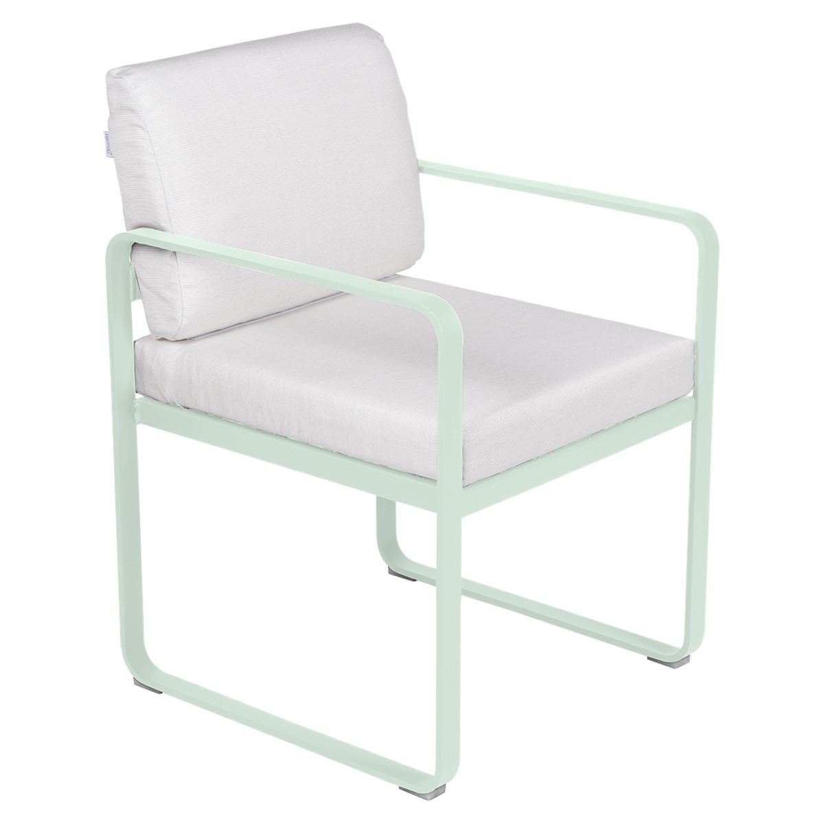 Fauteuil repas BELLEVIE Fermob menthe glaciale-blanc grisé