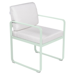 Fauteuil repas BELLEVIE Fermob menthe glaciale-blanc grisé